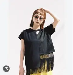 UN3D. フリンジ Tシャツ ブラックのサムネイル