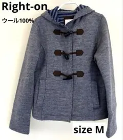 Right-on ウールダッフルジャケット フード付き　size M