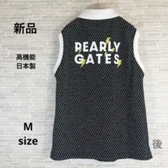 【PEARLY GATES新品】日本製高機能 ノースリーブ 稲妻柄ポロシャツ