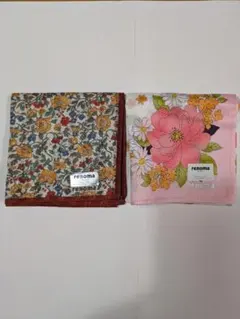 renoma 花柄ハンカチ 2枚セット