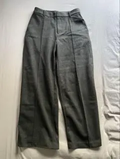 ブラッシュドジャージーワイドパンツ　ダークグレー