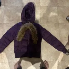 トミーガール フード付きパープルダウンジャケット S