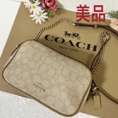 美品★COACH コーチ ショルダーバッグ カメラバッグ シグネチャー チャーム