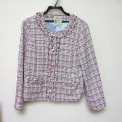 ローズティアラJEWEL ファンシーツイード　ジャケット ピンク42のサムネイル