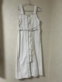 ホワイト サロペット Mサイズ　スカートタイプ