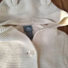 BabyGap くま耳 ホワイト カーディガン 70