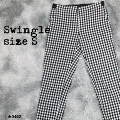 Swingle スウィングル ギンガムチェック カジュアルパンツ S 0462★