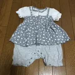 花柄　フリル　半袖ロンパース70㌢