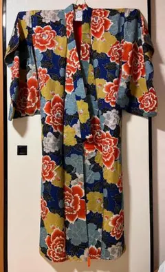 新品 二部式 茶道稽古着 和風 エプロン 洗える着物 リメイク 花柄 袱紗 