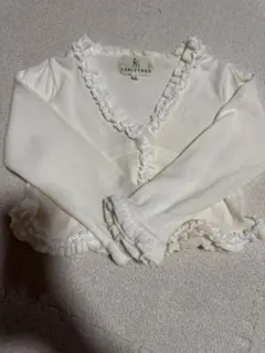 KUMIKYOKU フリル付きカーディガン kids