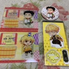 極楽湯　楽スパ　鬼滅の刃　我妻　善逸　悲鳴嶼　行冥　アクスタ　缶バッジ