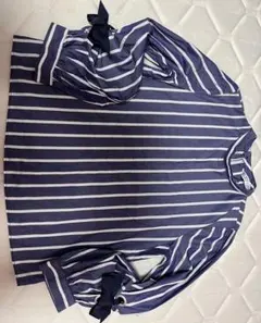 ZARA BASIC 紺シャツ　ストライプ