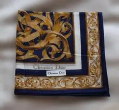 Christian Dior ハンカチ ネイビー ゴールド 未使用品のサムネイル