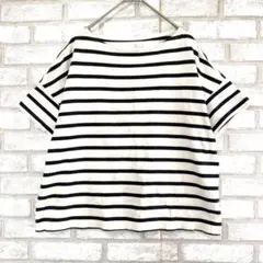 無印良品　半袖 ボーダーカットソー　ネイビー　M L カジュアル