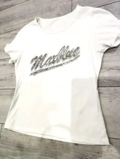 【格安】MaxMara Tシャツ ホワイト ラインストーン ロゴ【激安】白
