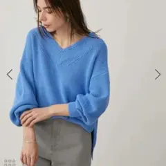 なお様　サロンアダムエロペ　2WAY　洗える　Vネックゆるプルオーバー　ニット