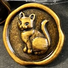 猫のボタン　25mm ブロンズカラー　再販