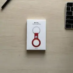 純正未開封品Apple AirTag Leather Key Ring レッド