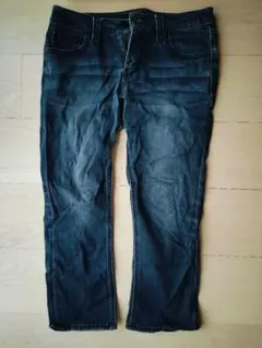 デニム　ジーンズ　ダークブルー　パンツ　ストレート