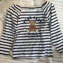 Lindsay ストライプ柄 クマ TシャツL