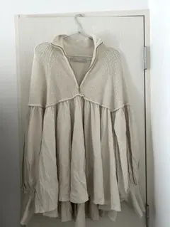 COCO DEAL ハーフジッププリーツドッキングニット