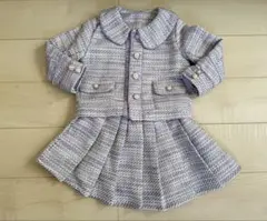 ツイード スーツ セットアップ パープル 130㎝ 入学式