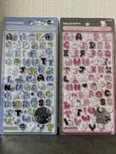 【正規品】ボンボンドロップシール もじ　はぴだんぶい　ハローキティークール