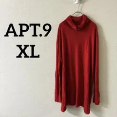 APT.9 【XL】タートルネック 長袖 ニット レッド 秋冬 レディース