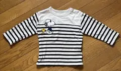 水通しのみ プティマイン スヌーピー ボーダー ロンT 長袖 90サイズ