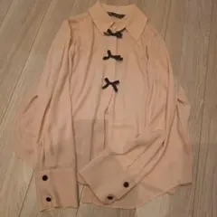 ZARA　リボンシャツ