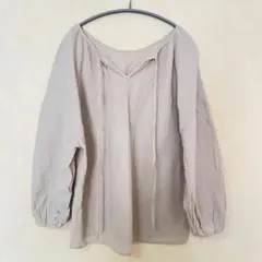 ベージュ バルーンスリーブ チュニック