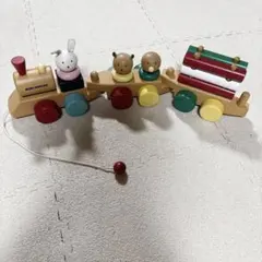 【美品✨】MIKI HOUSE ミキハウス 木製 プルトーイ 汽車 おもちゃのサムネイル
