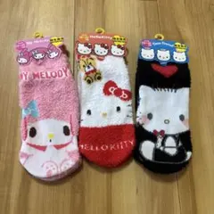 【新品】即日発送！サンリオキティダニエルくんマイメロディー靴下3足セットのサムネイル