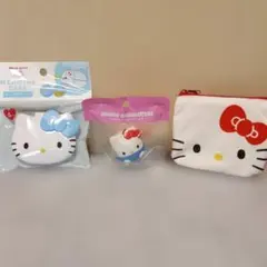 ハローキティ おくすりケース　ソフビマスコット　ダイカットポーチ　3個セット販売