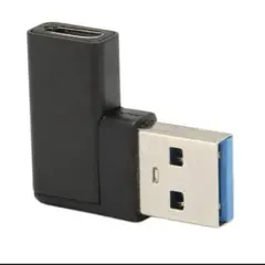 アダプター USB パソコン ブラック 90度 コネクター 充電 ブラック