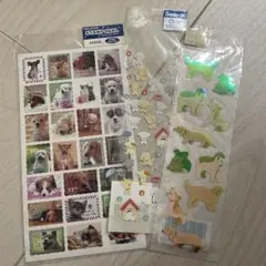 犬　かわいい　シール　キラキラ