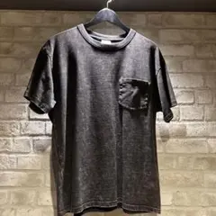 ダークグレー ケミカルウォッシュ　無地 Tシャツ ポケット付き　L42〜44のサムネイル