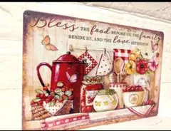 ブリキ看板　レトロ　カフェ　ガーデニング　アンティーク　ナチュラル　キッチン