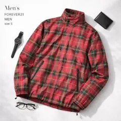 美品 フォーエバー21 FOREVER21 チェック柄 ブルゾン 赤 Sのサムネイル