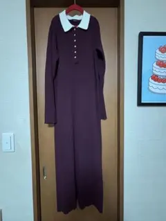 RANAN リブニットポロワンピース