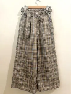 Riccaricca ガウチョパンツ ロングスカート レディース チェック柄