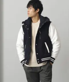 【美品】✨BEAMS HEART✨フード付きジャンパー S ブラック/ホワイトS