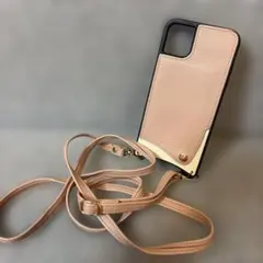レザーショルダーストラップ付きスマホケース　iPhone11