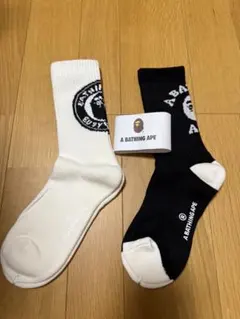 未使用A BATHING APE ロゴ ソックス25-27cm 2足セット