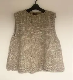 obafer ベージュ　ノースリーブニットベスト