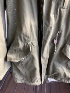 オリーブグリーン ファー付きモッズコート　 サイズＬ