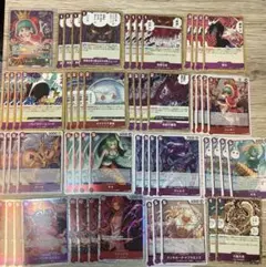 赤紫シュガー デッキ+パーツ+リーダーパラレル計58枚 ワンピースカード
