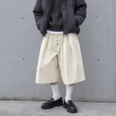 kutir 2タックバギーチノパン ワイドパンツ メンズM オフホワイト