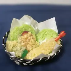 実物大　食品サンプル　天ぷらとレタス