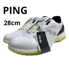 新品未使用　PING ピン　メンズ ゴルフシューズ ホワイト イエロー 新品未使用 PING ピン メンズ ゴルフシューズ ホワイト イエロー